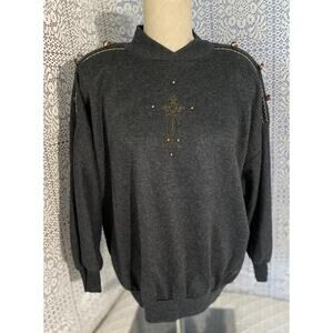 Vtg Gray Pull over Dress Sweater, Graff California Wear, Women’s Medium